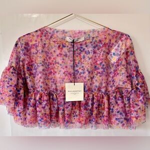 Philosophy by Lorenzo Serafini|NEW Pink & Purple Confetti Mesh Over-Top Sz 8 NWT